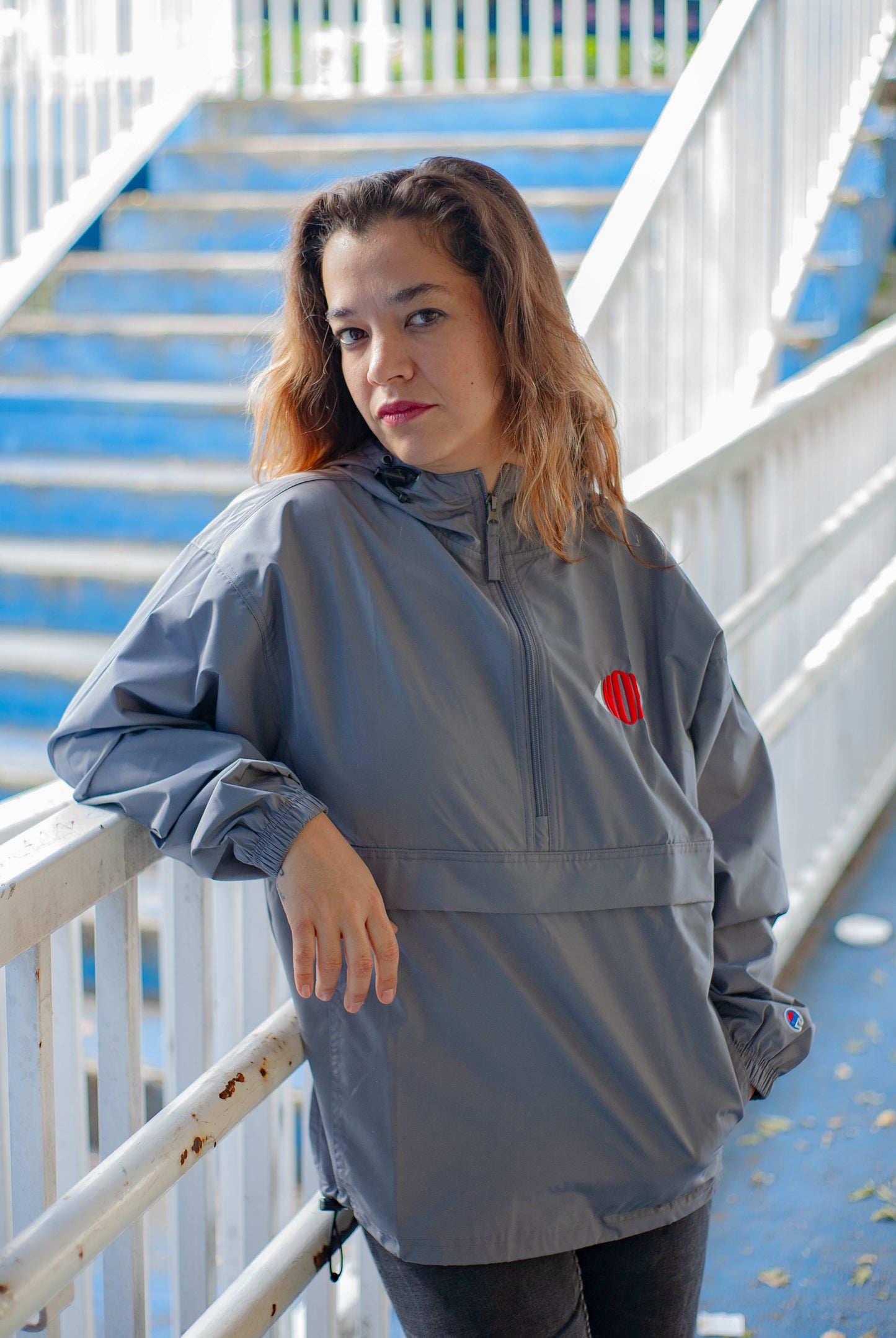 Chaqueta bordada plegable Champion