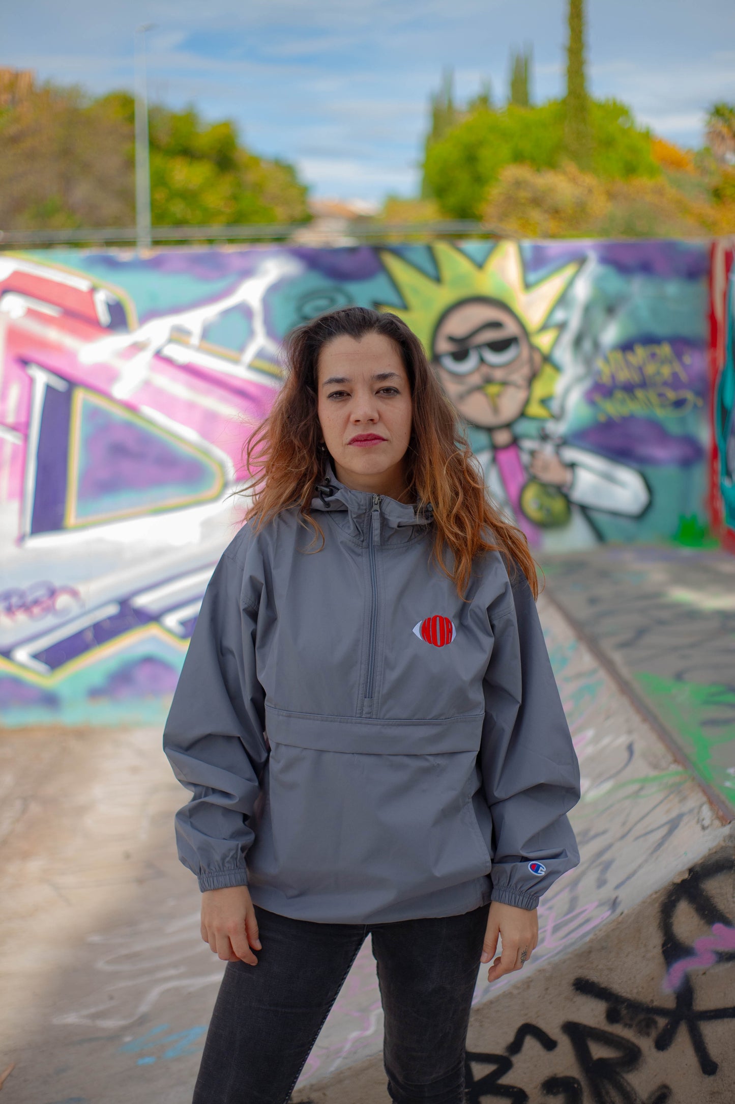 Chaqueta bordada plegable Champion