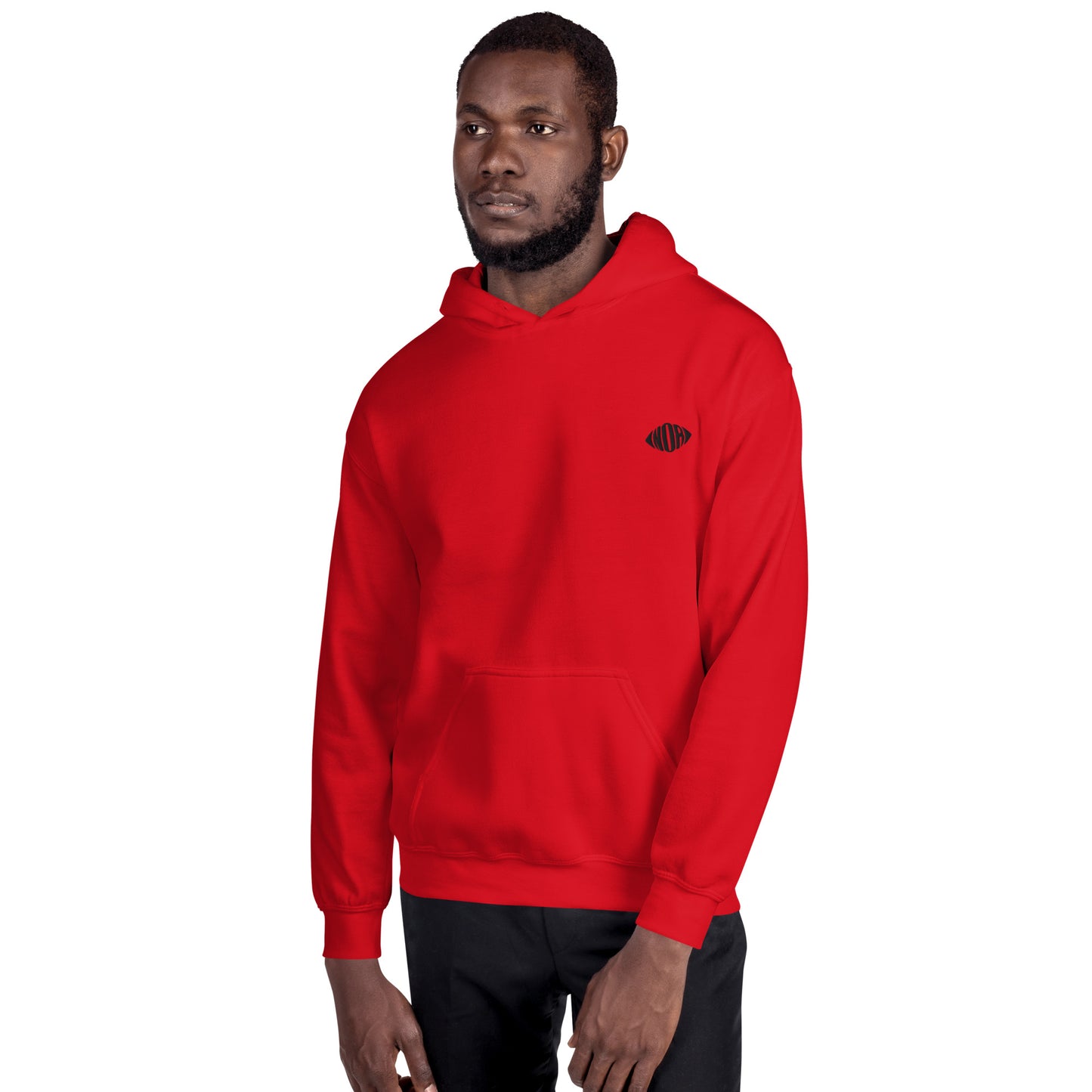 Sudadera con capucha unisex black&red