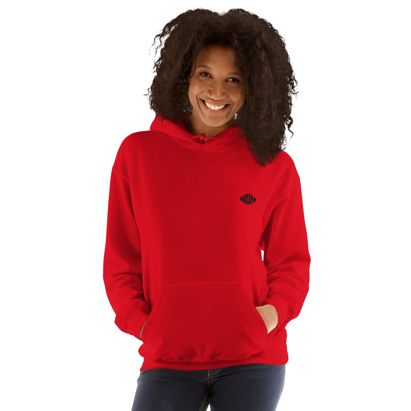 Sudadera con capucha unisex black&red