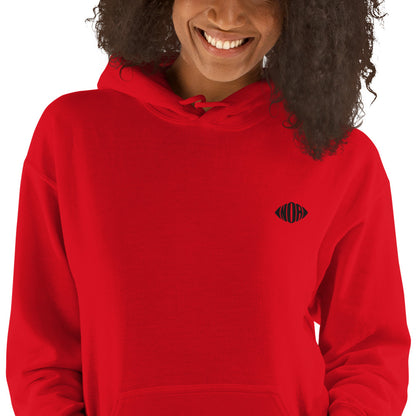 Sudadera con capucha unisex black&red