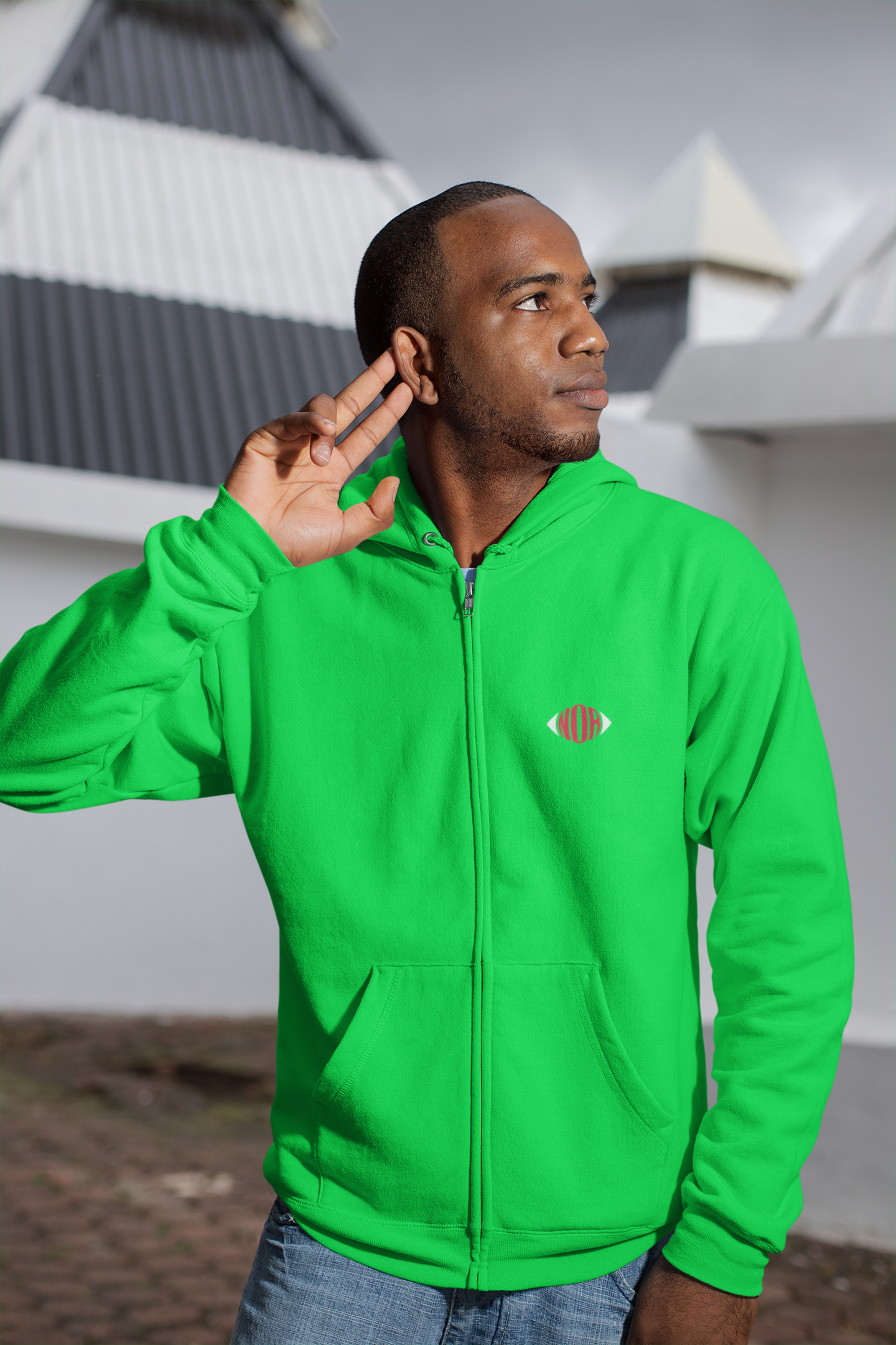 Sudadera con cremallera Bordada